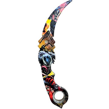 Foldable Karambit knife with graphics imprint