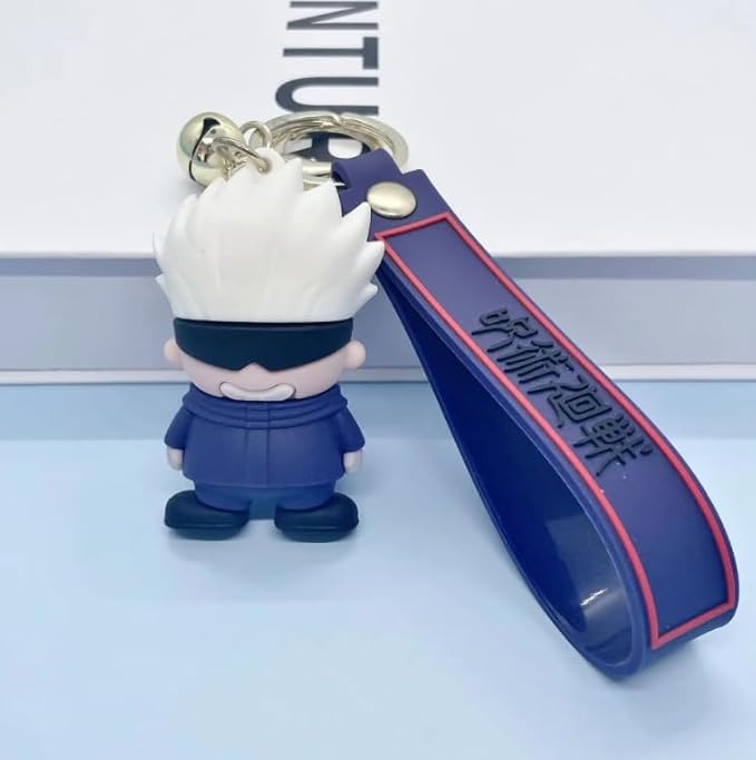 Jujutsu Kaisen Cute 3D Silicon Cartoon Keychain - Cute Design Key Holder for Bags, Backpacks, and Keys