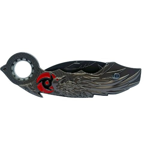 Brown Red - 23 cms - Pocket, folding and rotating karambit knife anime toy