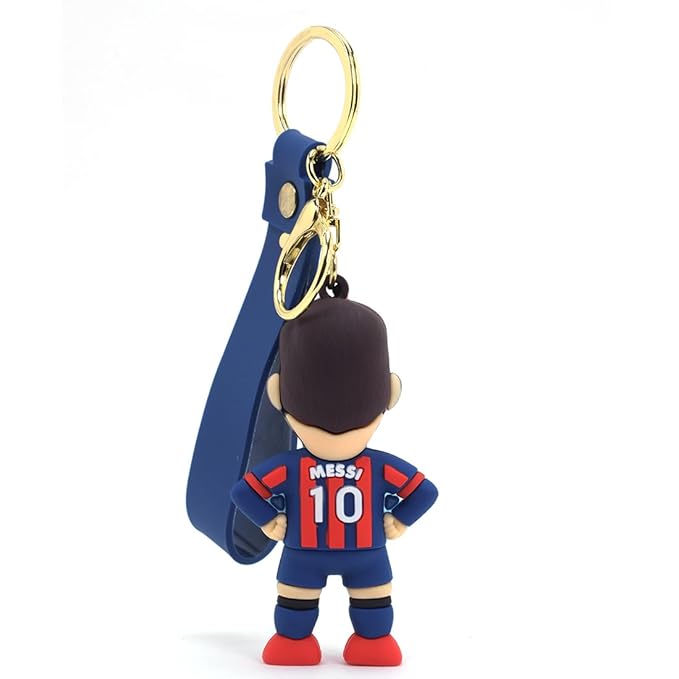 Messi 3D Rubber keychain With Long Ribbon - A Vibrant Accessory for Soccer Fans and Collectors
