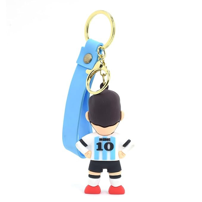 Messi 3D Rubber keychain With Long Ribbon - A Vibrant Accessory for Soccer Fans and Collectors