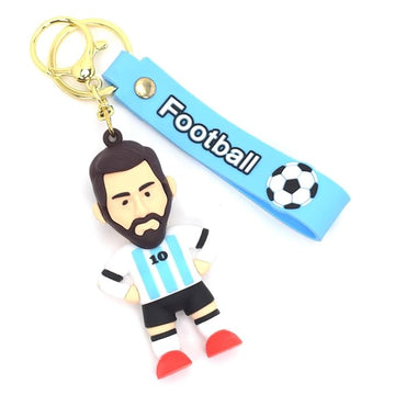 Messi 3D Rubber keychain With Long Ribbon - A Vibrant Accessory for Soccer Fans and Collectors