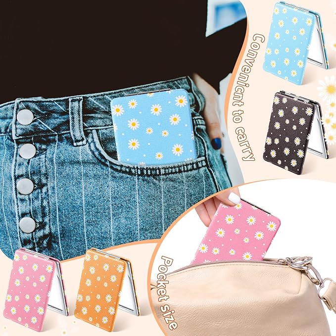 Pocket Mirrors for Women Compact Mirror Purse Mini Mirror Travel Makeup (Random design)